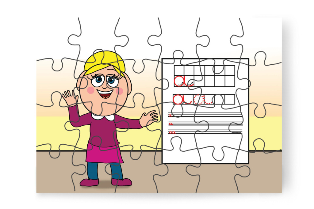 Az A betű írásának gyakorlása – Ádám és a házi feladat puzzle, 35 darab [TC39-06-P35]