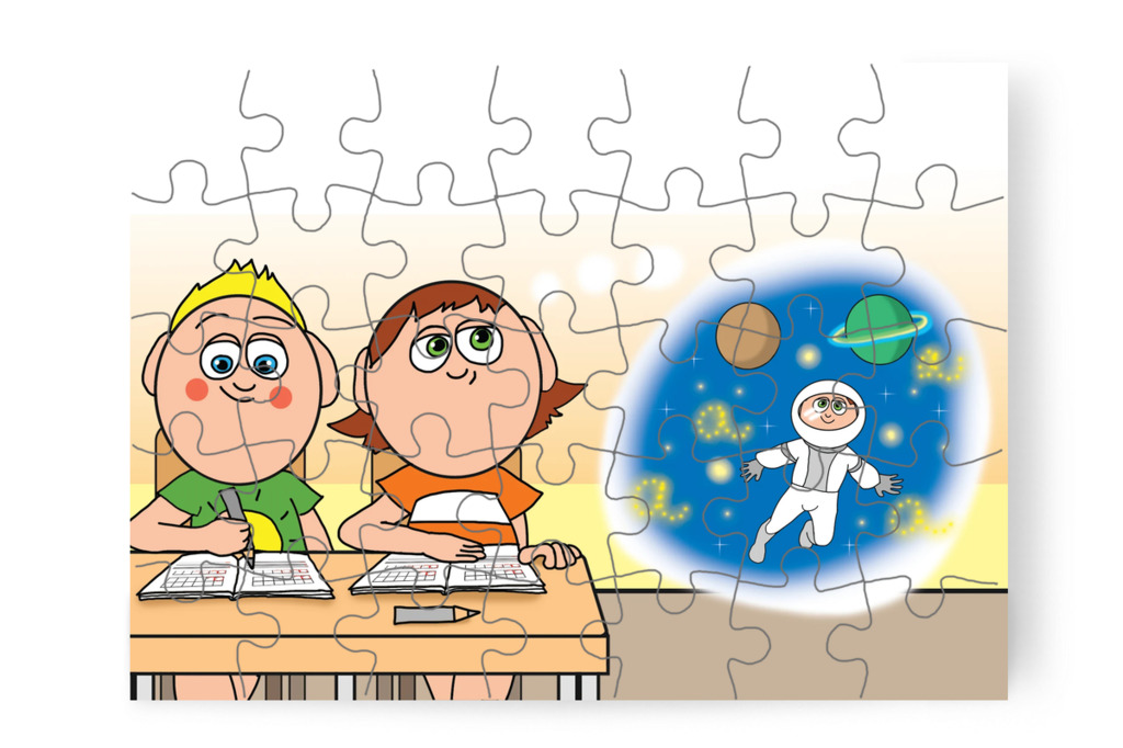 Ádám űrhajósnak képzeli magát – Ádám és a házi feladat puzzle, 35 darab [TC39-07-P35]
