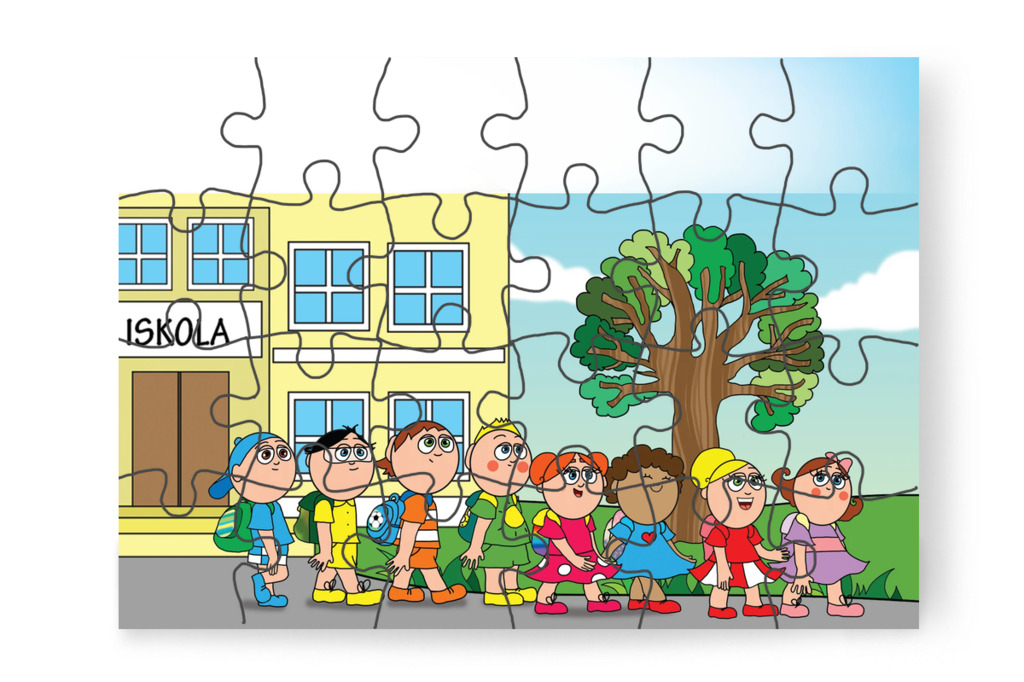 A gyerekek örülnek a közös gyakorlásnak – Ádám és a házi feladat puzzle, 24 darab [TC39-03-P24]