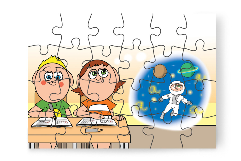 Ádám űrhajósnak képzeli magát – Ádám és a házi feladat puzzle, 24 darab [TC39-07-P24]