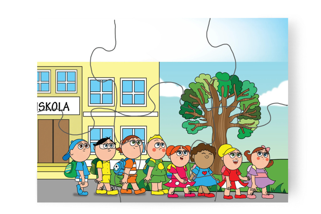 A gyerekek örülnek a közös gyakorlásnak – Ádám és a házi feladat puzzle, 6 darab [TC39-03-P06]