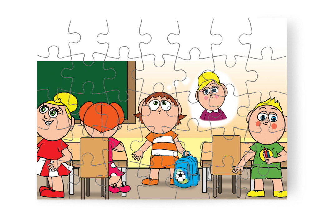 Ádám reggel rádöbben a mulasztásra – Ádám és a házi feladat puzzle, 35 darab [TC39-10-P35]