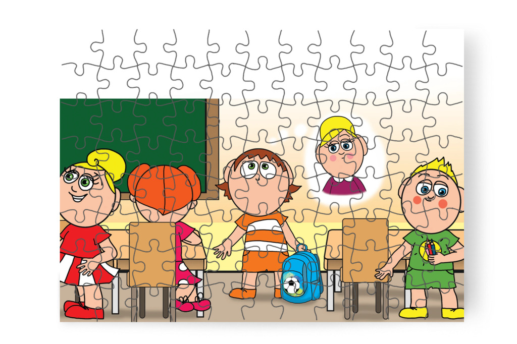 Ádám reggel rádöbben a mulasztásra – Ádám és a házi feladat puzzle, 88 darab [TC39-10-P88]
