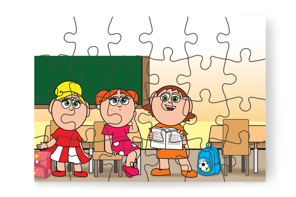 Ádám Klárát kéri meg a feladatra – Ádám és a házi feladat puzzle, 24 darab [TC39-11-P24]