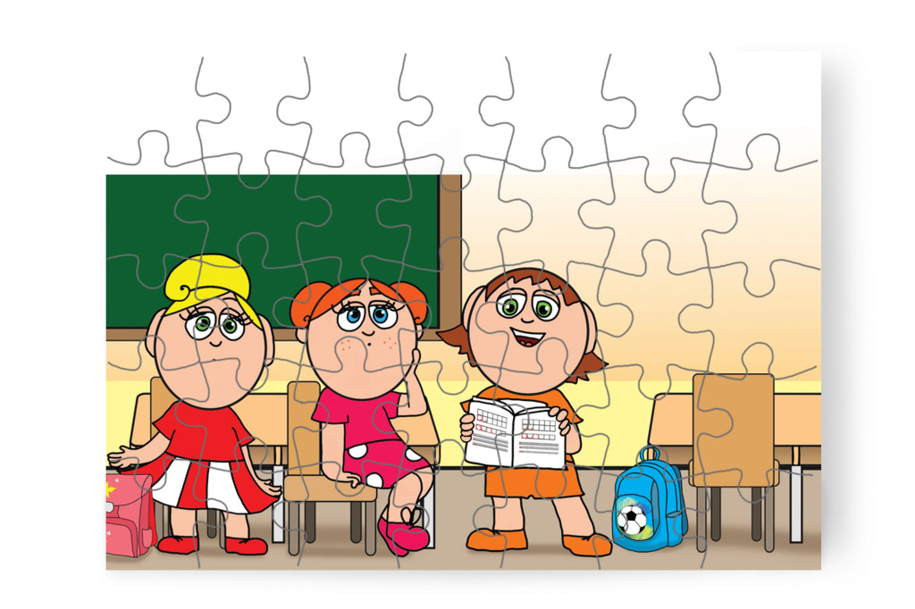 Ádám Klárát kéri meg a feladatra – Ádám és a házi feladat puzzle, 35 darab [TC39-11-P35]