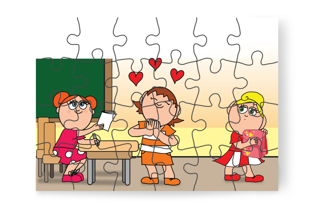 Klára megírja Ádám házi feladatát – Ádám és a házi feladat puzzle, 24 darab [TC39-12-P24]