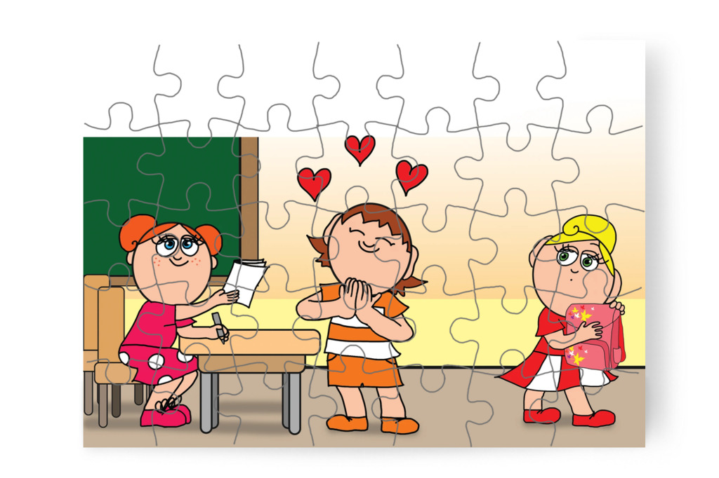 Klára megírja Ádám házi feladatát – Ádám és a házi feladat puzzle, 35 darab [TC39-12-P35]