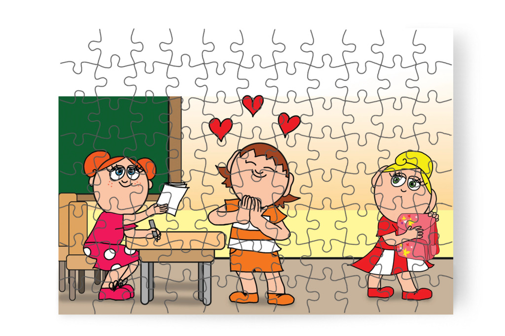 Klára megírja Ádám házi feladatát – Ádám és a házi feladat puzzle, 88 darab [TC39-12-P88]