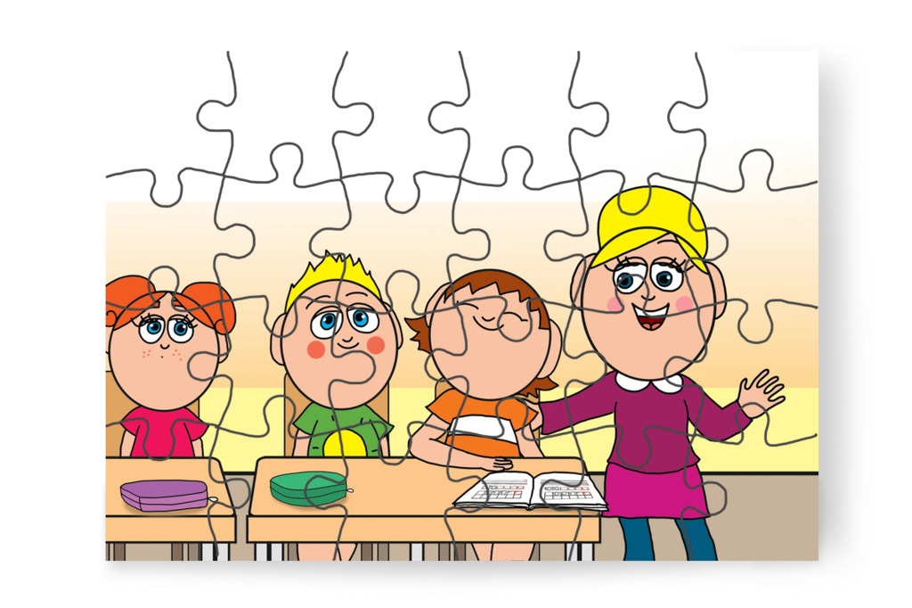 Nelli néni megdicséri Ádámot – Ádám és a házi feladat puzzle, 24 darab [TC39-13-P24]
