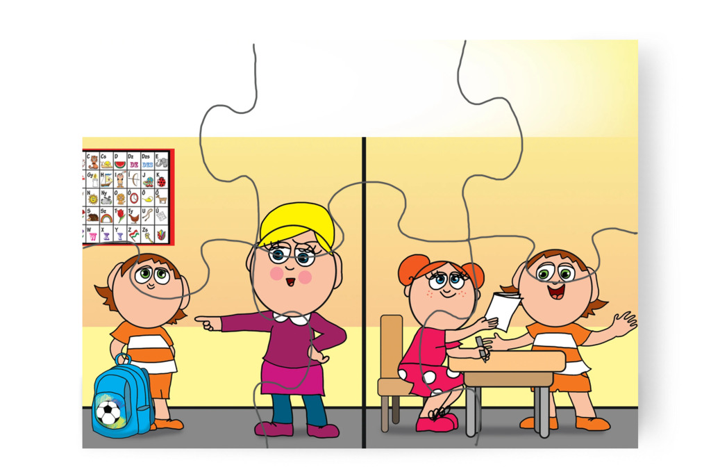 Klára másodszor is megírja a házit – Ádám és a házi feladat puzzle, 6 darab [TC39-15-P06]
