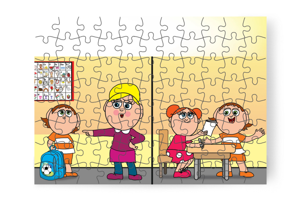 Klára másodszor is megírja a házit – Ádám és a házi feladat puzzle, 88 darab [TC39-15-P88]