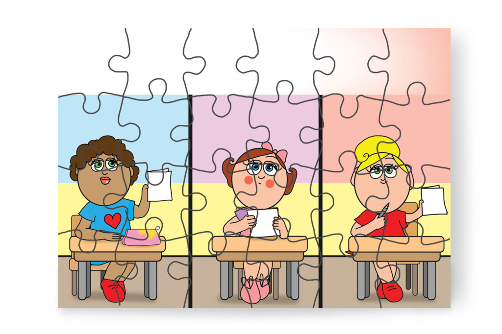 A lányok egész héten segítenek Ádámnak – Ádám és a házi feladat puzzle, 24 darab [TC39-16-P24]