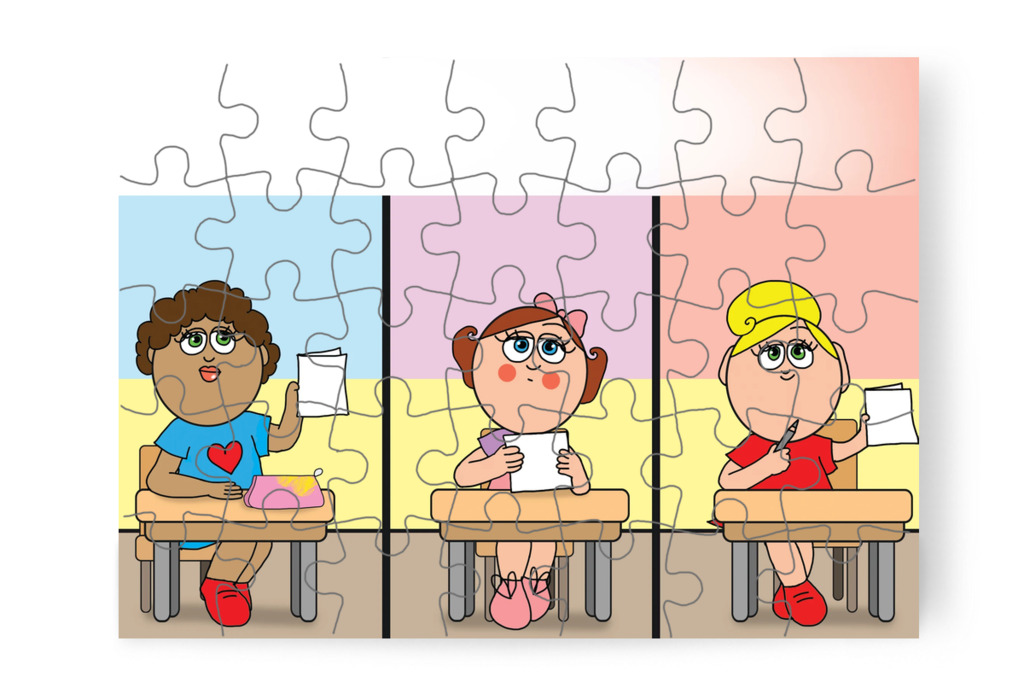 A lányok egész héten segítenek Ádámnak – Ádám és a házi feladat puzzle, 35 darab [TC39-16-P35]