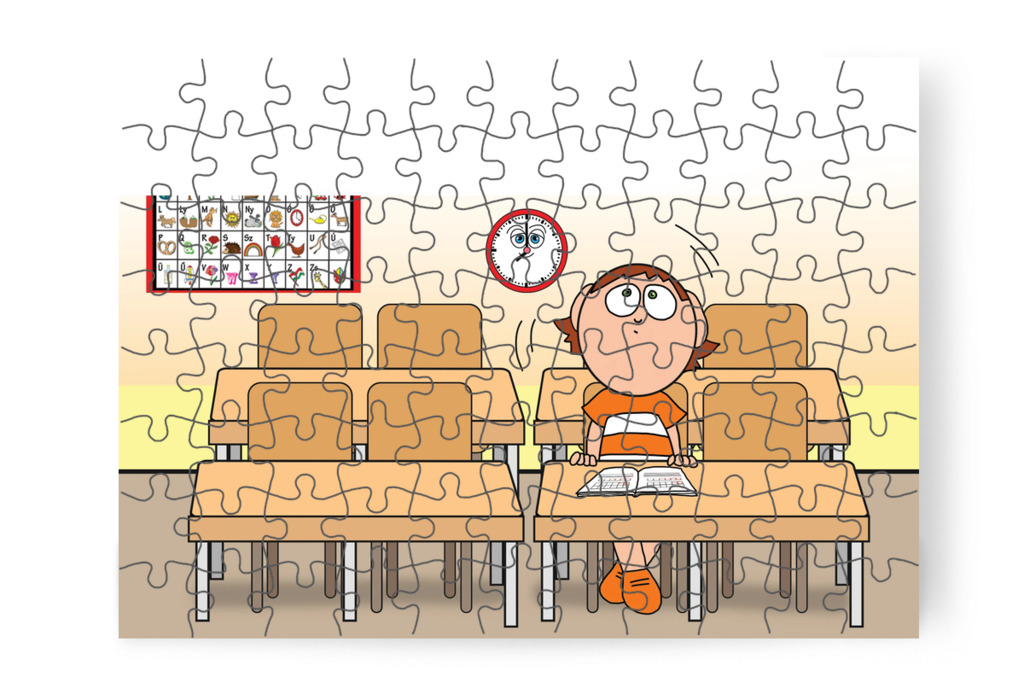 Ádám megrémül a dolgozattól – Ádám és a házi feladat puzzle, 88 darab [TC39-19-P88]