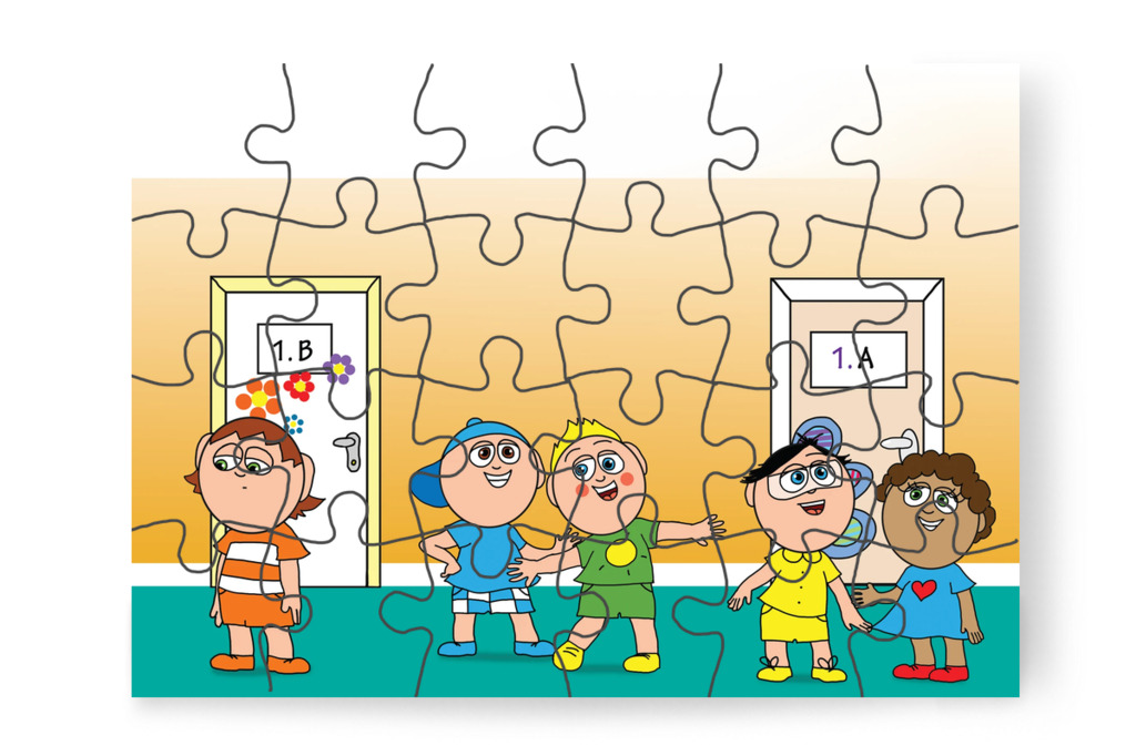 Ádám a dolgozat miatt töpreng – Ádám és a házi feladat puzzle, 24 darab [TC39-20-P24]