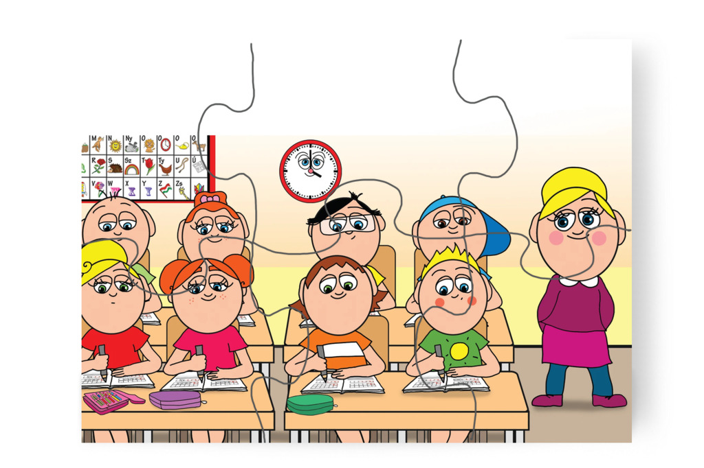 A sok gyakorlás meghozza gyümölcsét – Ádám és a házi feladat puzzle, 6 darab [TC39-29-P06]