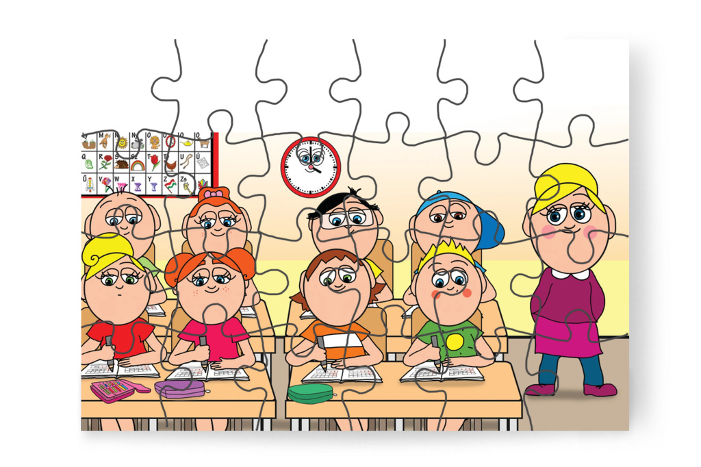A sok gyakorlás meghozza gyümölcsét – Ádám és a házi feladat puzzle, 24 darab [TC39-29-P24]