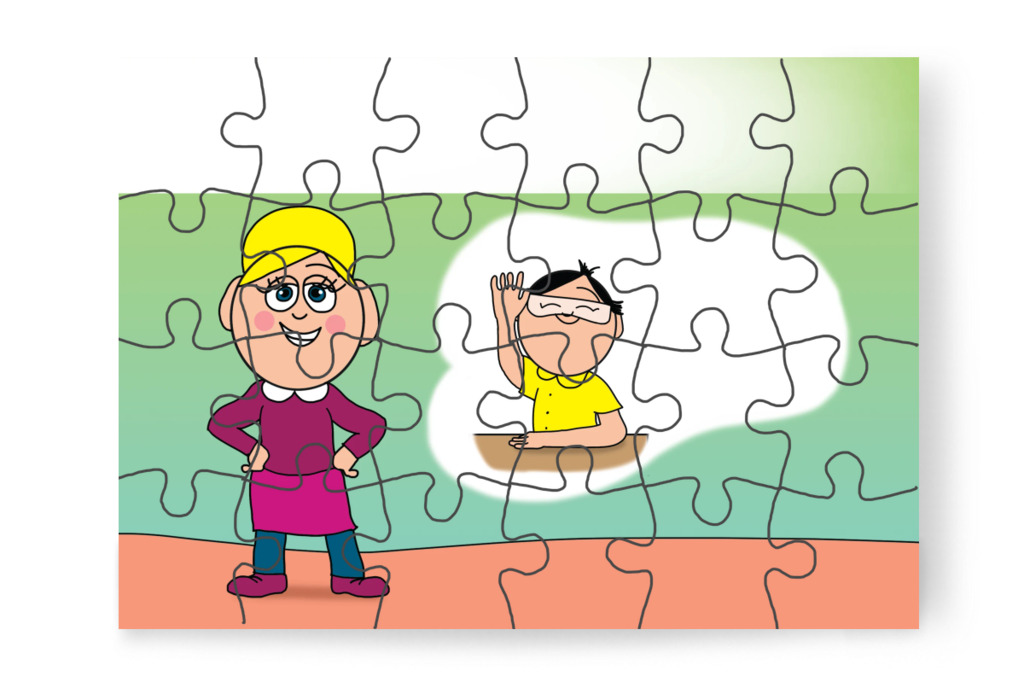 Nelli néni piros pontokkal jutalmaz – Márky és a fekete pont puzzle, 24 darab [TC40-01-P24]