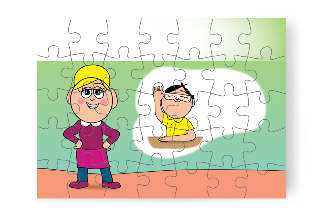 Nelli néni piros pontokkal jutalmaz – Márky és a fekete pont puzzle, 35 darab [TC40-01-P35]