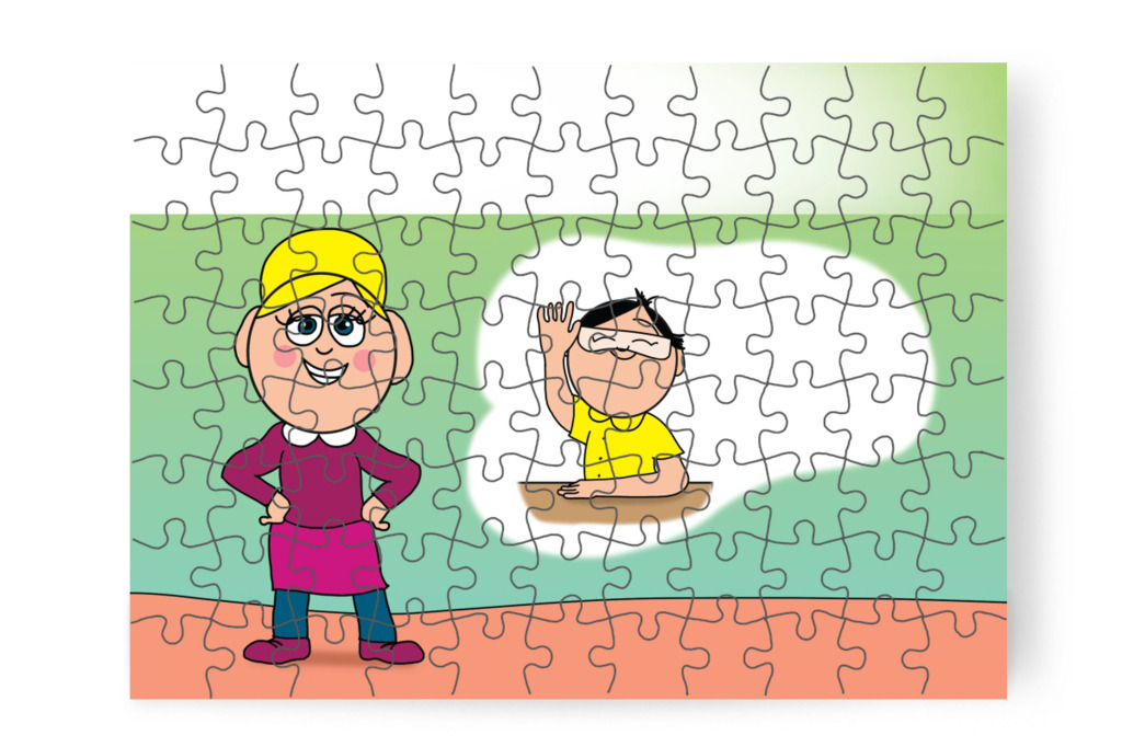 Nelli néni piros pontokkal jutalmaz – Márky és a fekete pont puzzle, 88 darab [TC40-01-P88]