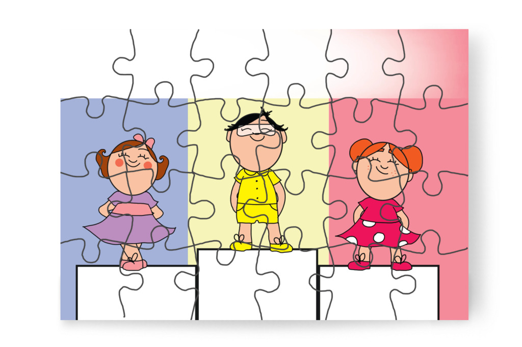 Natali, Klára és Tamás gyűjti a legtöbb piros pontot – Márky és a fekete pont puzzle, 24 darab [TC40-03-P24]