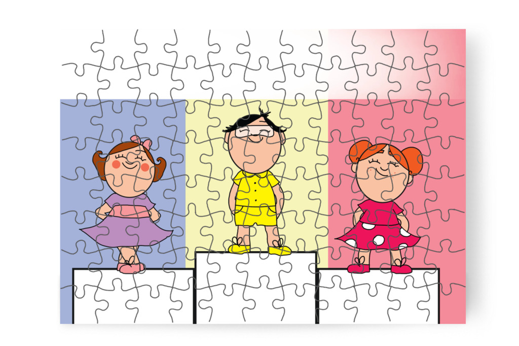 Natali, Klára és Tamás gyűjti a legtöbb piros pontot – Márky és a fekete pont puzzle, 88 darab [TC40-03-P88]