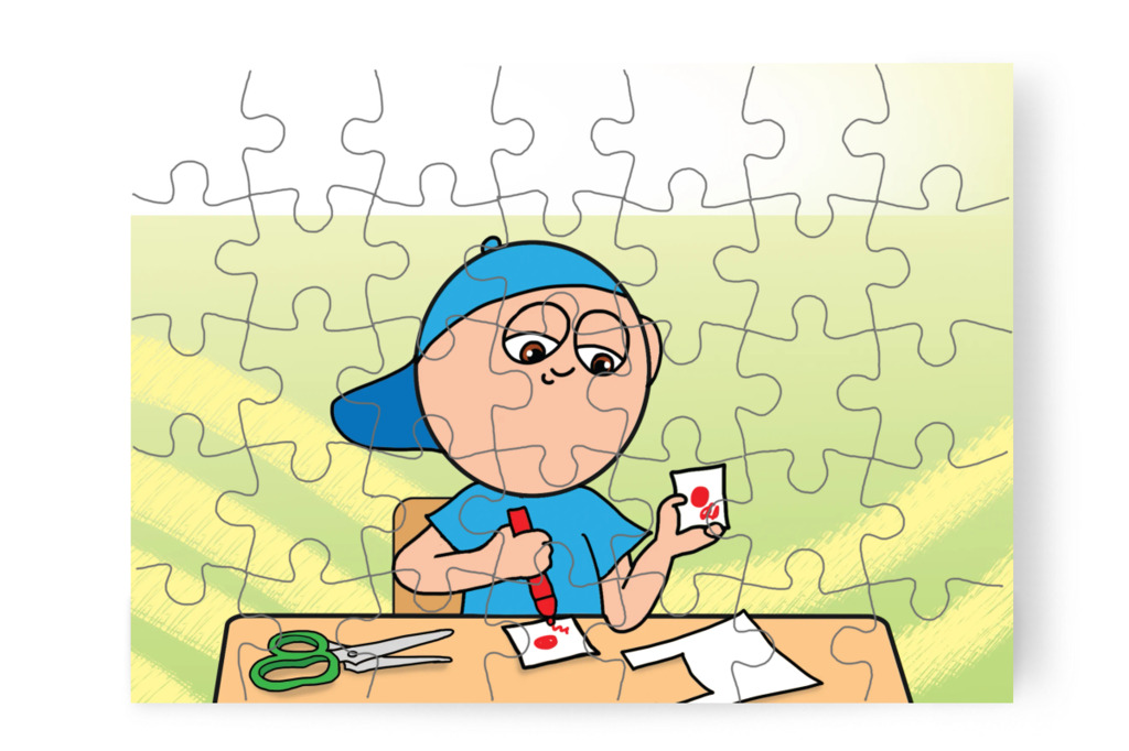 Márky lemásolja Tamás piros pontját – Márky és a fekete pont puzzle, 35 darab [TC40-12-P35]