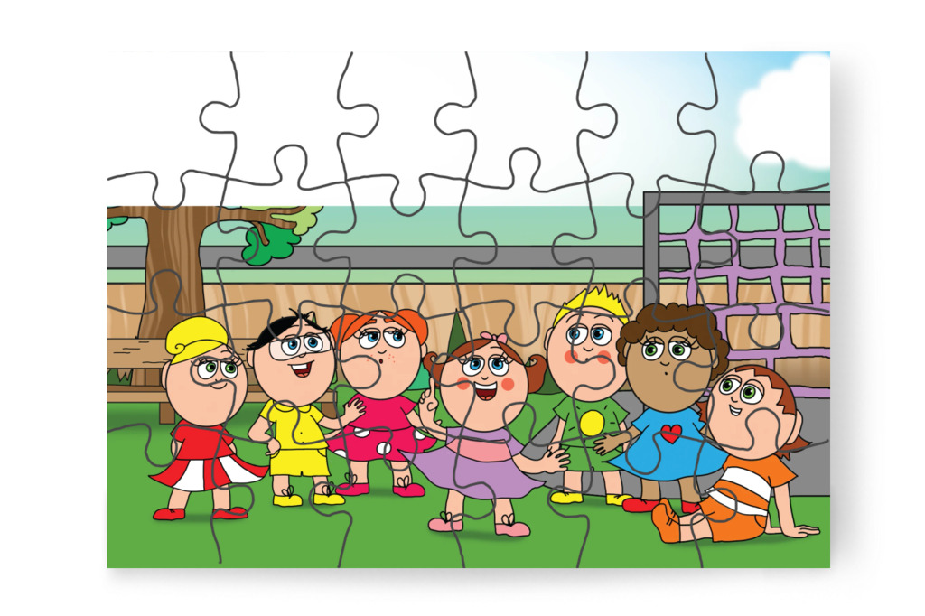 A gyerekek segítő tervet eszelnek ki – Márky és a fekete pont puzzle, 24 darab [TC40-22-P24]