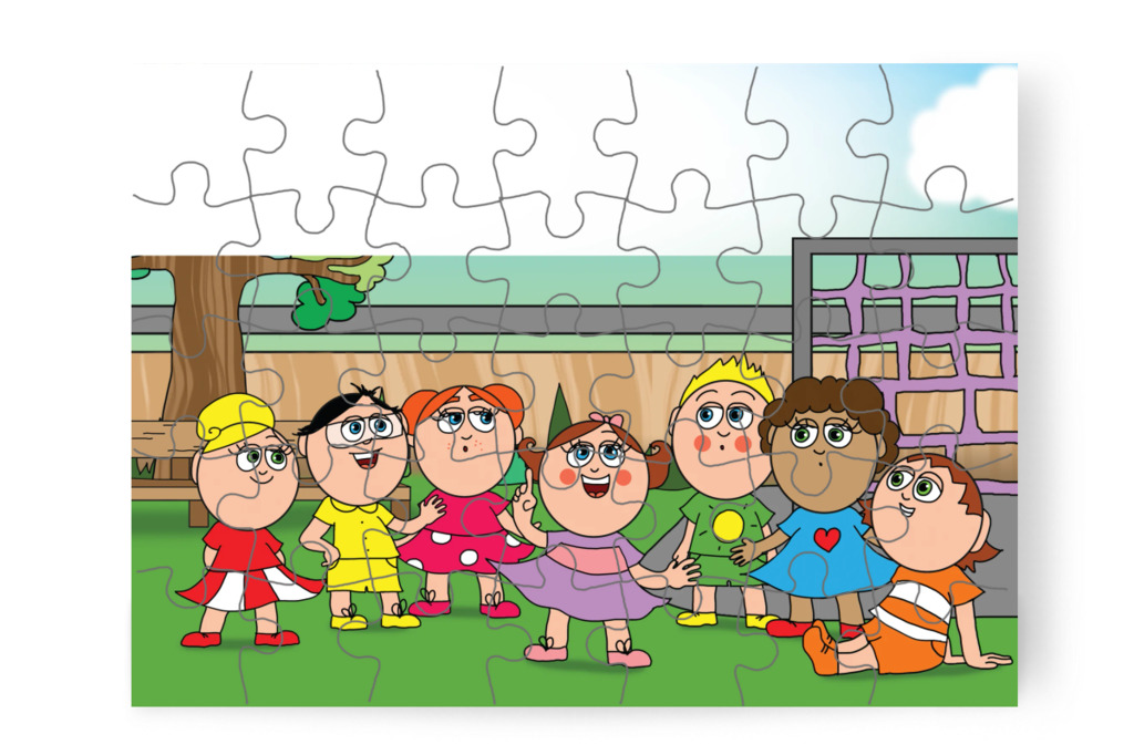 A gyerekek segítő tervet eszelnek ki – Márky és a fekete pont puzzle, 35 darab [TC40-22-P35]