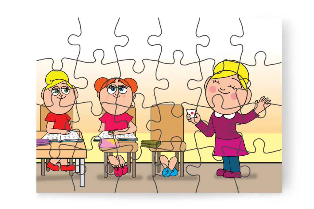 A lányok segítenek Márkynak szebben írni – Márky és a fekete pont puzzle, 24 darab [TC40-24-P24]