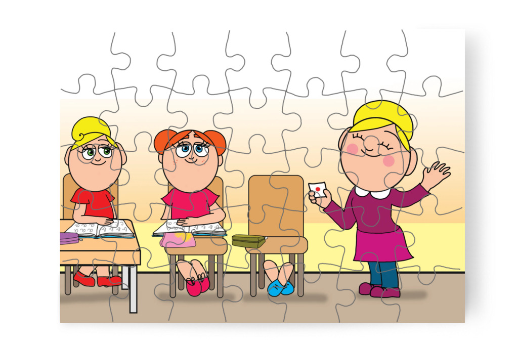 A lányok segítenek Márkynak szebben írni – Márky és a fekete pont puzzle, 35 darab [TC40-24-P35]