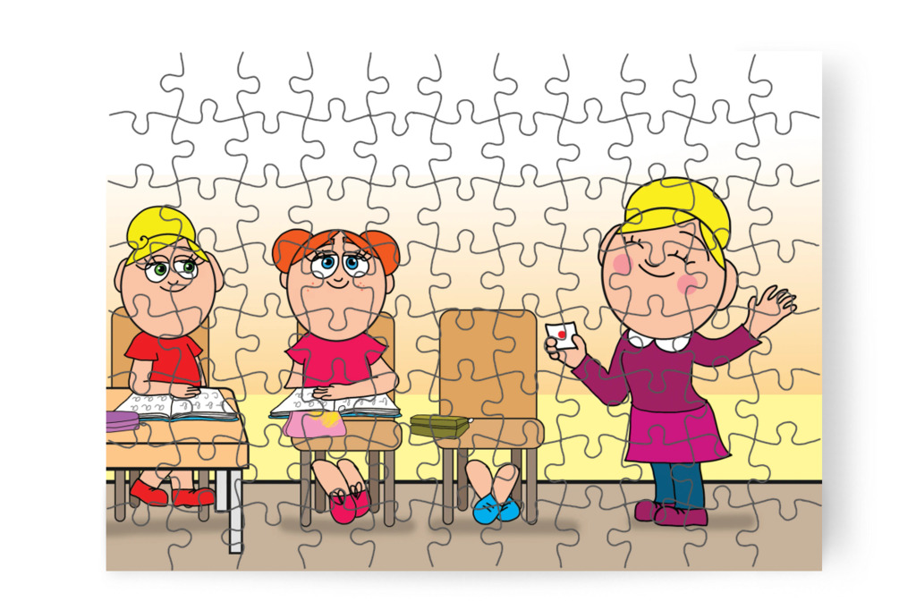 A lányok segítenek Márkynak szebben írni – Márky és a fekete pont puzzle, 88 darab [TC40-24-P88]