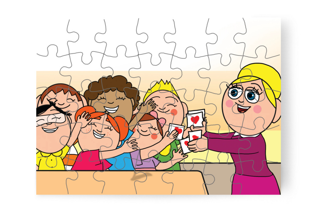 Piros szívecske jutalom mindenkinek – Márky és a fekete pont puzzle, 35 darab [TC40-29-P35]