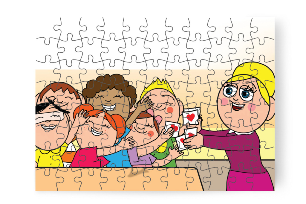 Piros szívecske jutalom mindenkinek – Márky és a fekete pont puzzle, 88 darab [TC40-29-P88]
