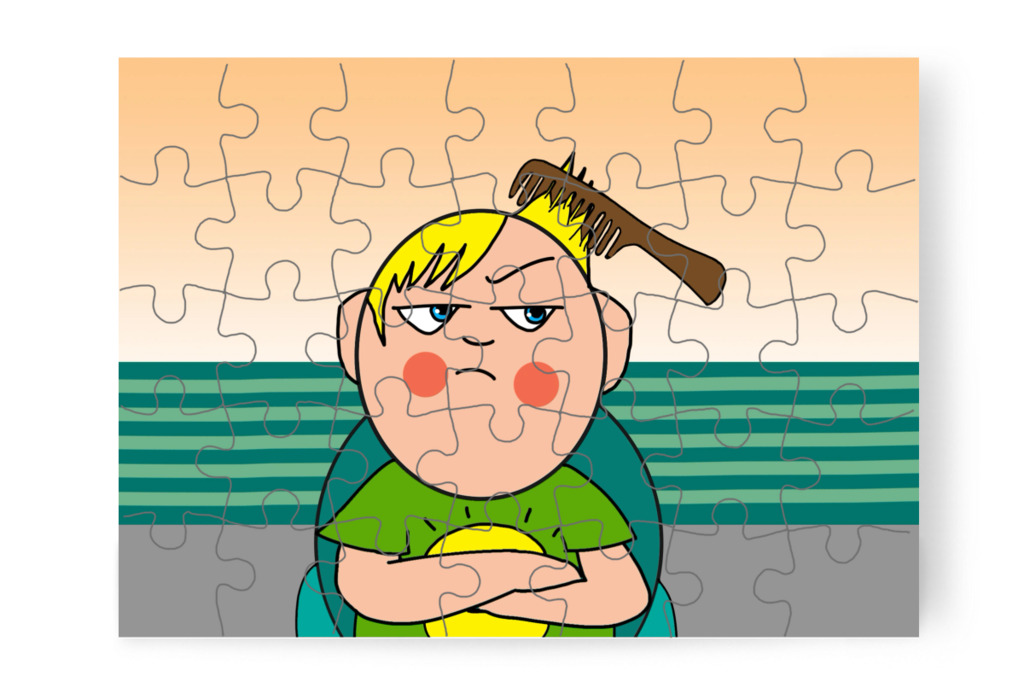 A fésülködés sem tetszik neki – Patrik és a hajvágás puzzle, 35 darab [TC44-10-P35]