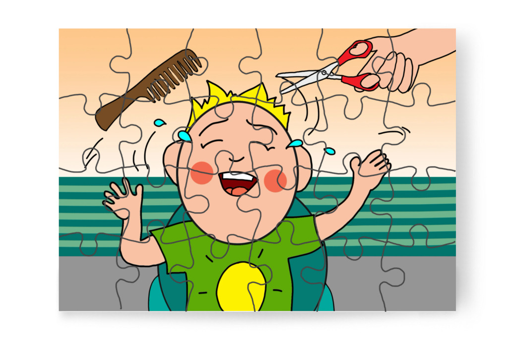 Hisztizik a fodrásznál – Patrik és a hajvágás puzzle, 24 darab [TC44-12-P24]