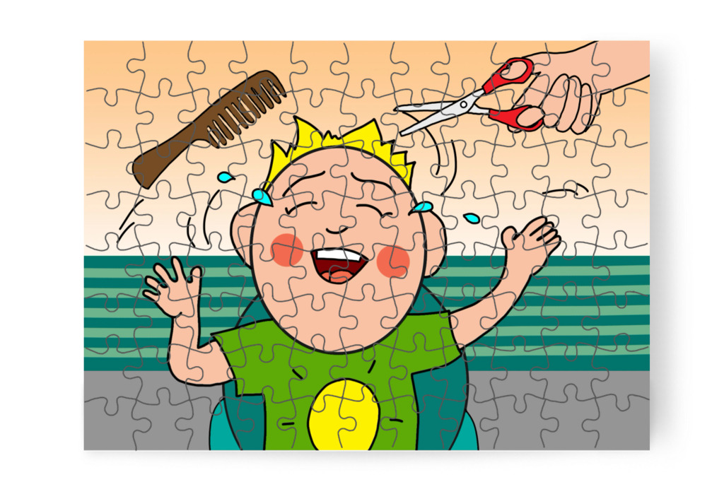 Hisztizik a fodrásznál – Patrik és a hajvágás puzzle, 88 darab [TC44-12-P88]