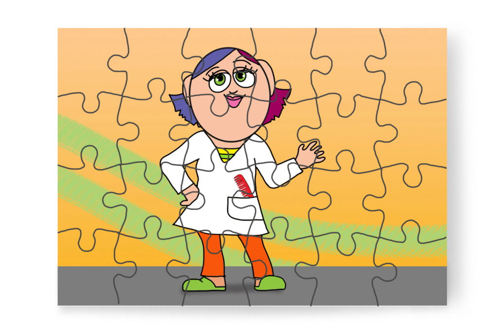 Lulu szokta vágni a haját – Patrik és a hajvágás puzzle, 24 darab [TC44-16-P24]
