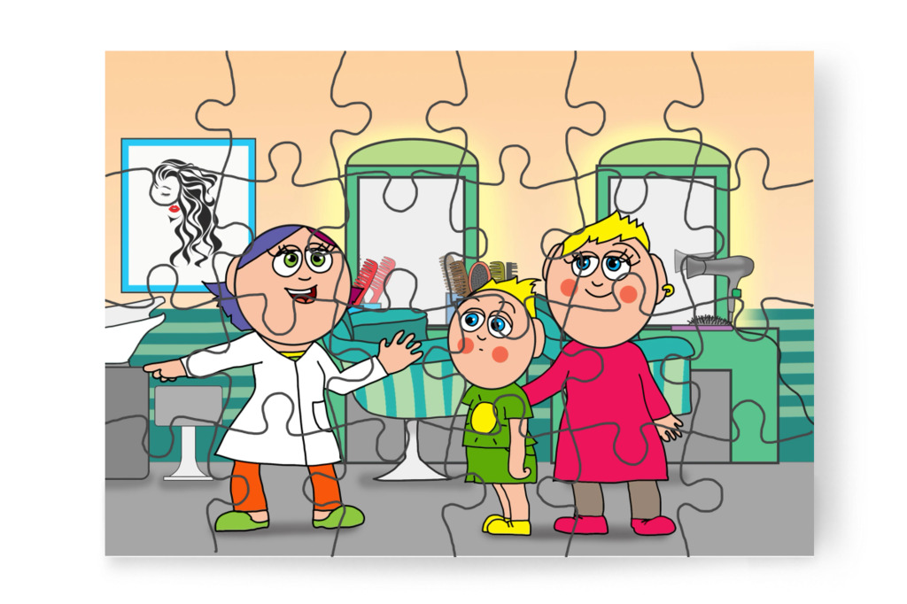 Lulu hajmosáshoz hívja – Patrik és a hajvágás puzzle, 24 darab [TC44-17-P24]