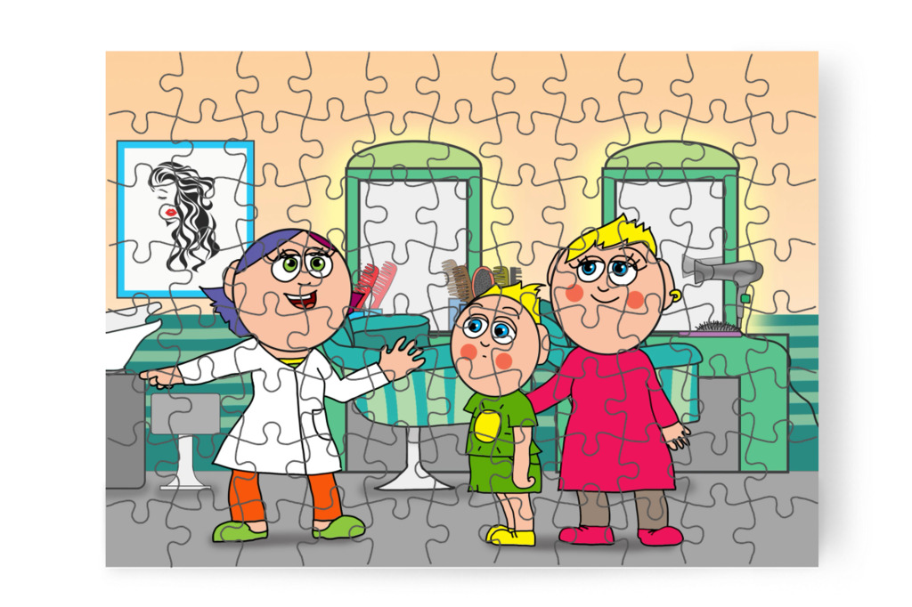 Lulu hajmosáshoz hívja – Patrik és a hajvágás puzzle, 88 darab [TC44-17-P88]