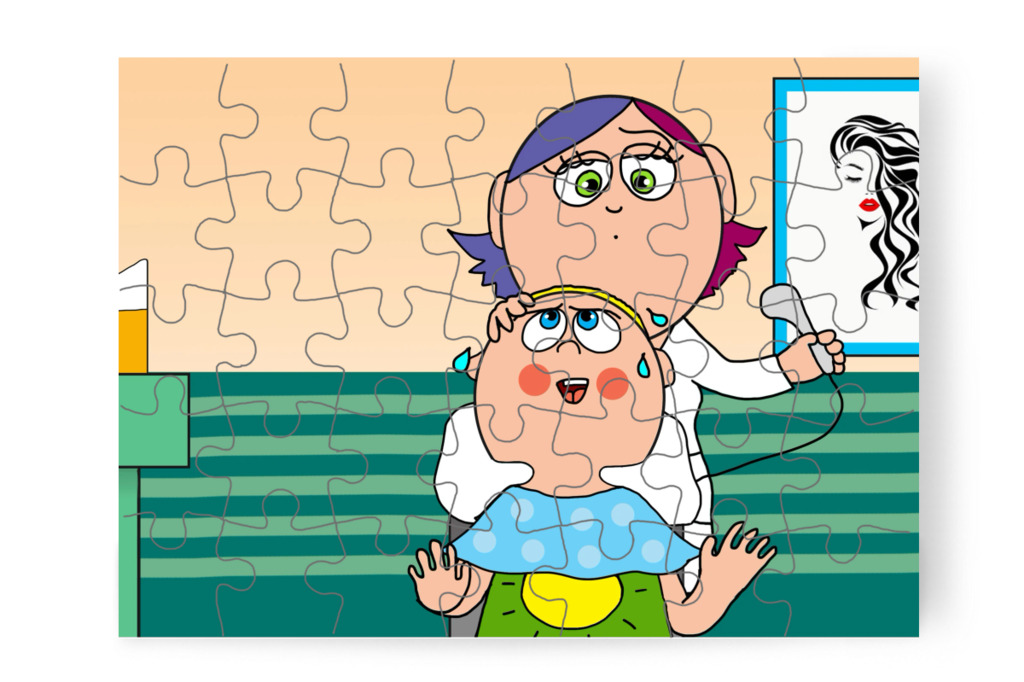 Patrik hidegnek érzi a vizet – Patrik és a hajvágás puzzle, 35 darab [TC44-20-P35]