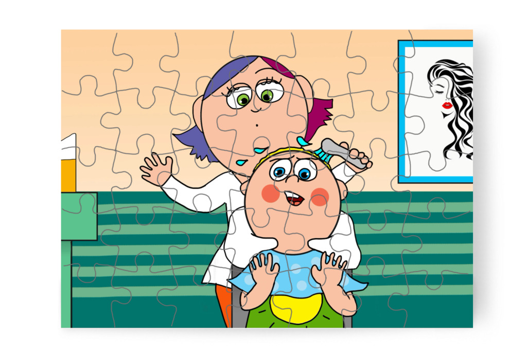 Most túl forró a víz – Patrik és a hajvágás puzzle, 35 darab [TC44-21-P35]