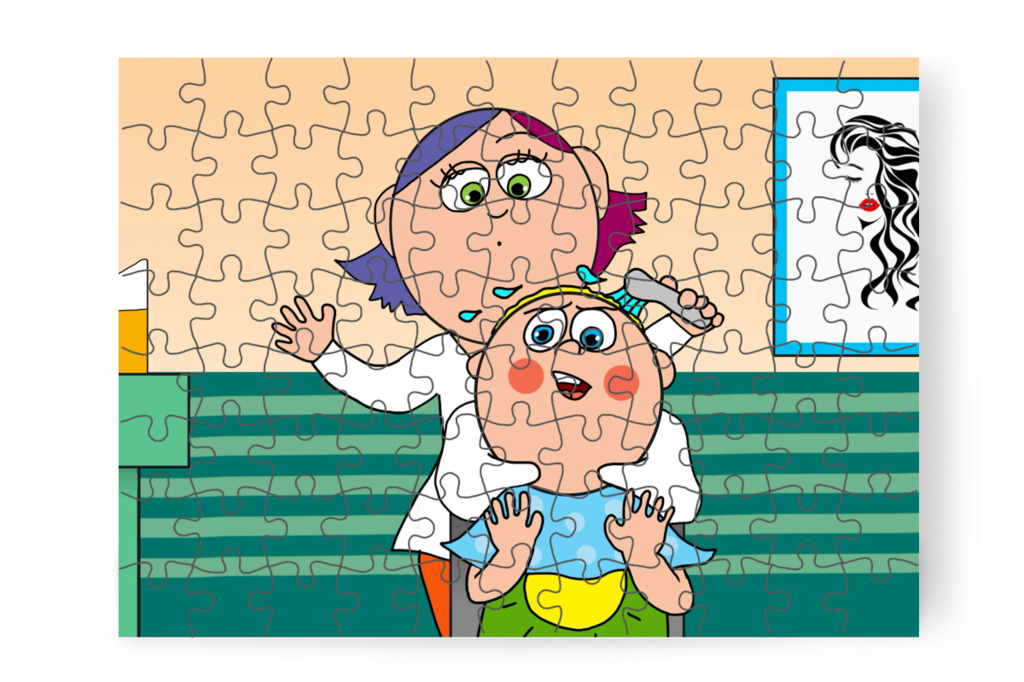 Most túl forró a víz – Patrik és a hajvágás puzzle, 88 darab [TC44-21-P88]