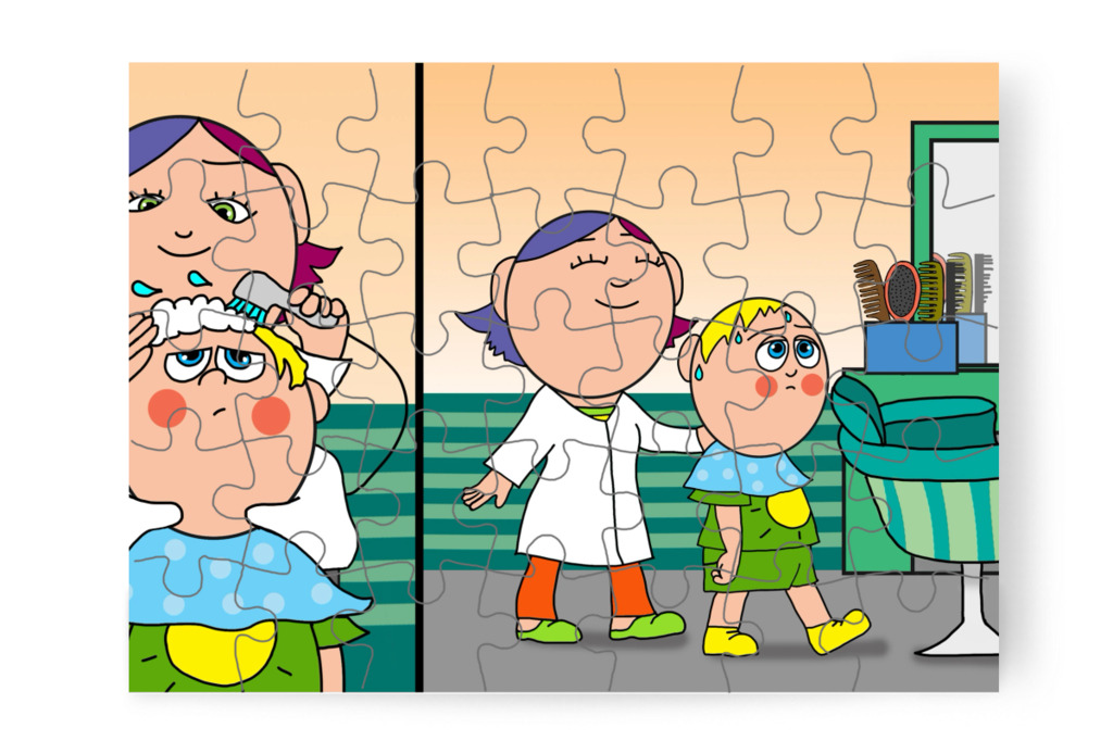 Lulu türelmes marad – Patrik és a hajvágás puzzle, 35 darab [TC44-23-P35]