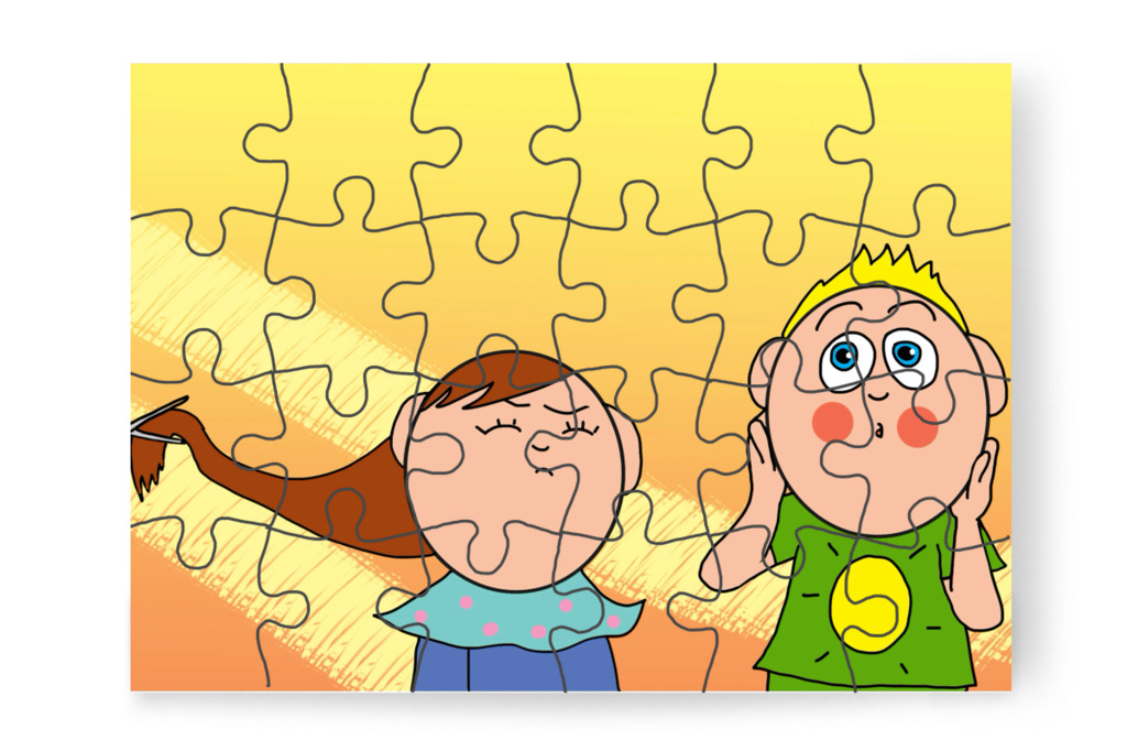 Patrik megsajnálja a kislányt – Patrik és a hajvágás puzzle, 24 darab [TC44-31-P24]