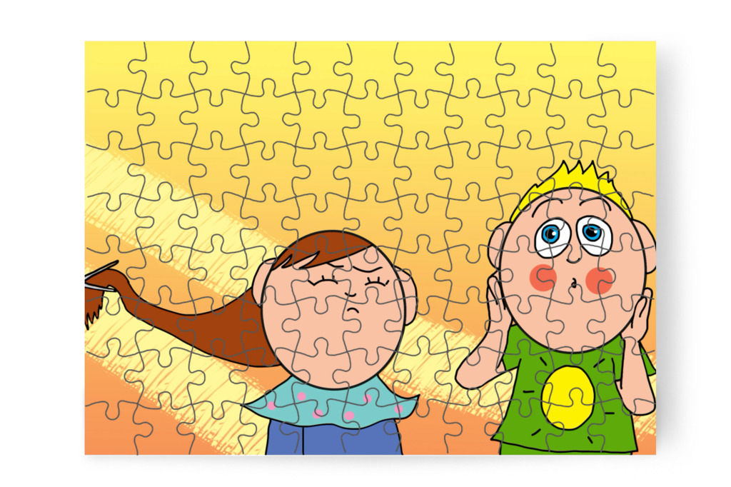 Patrik megsajnálja a kislányt – Patrik és a hajvágás puzzle, 88 darab [TC44-31-P88]