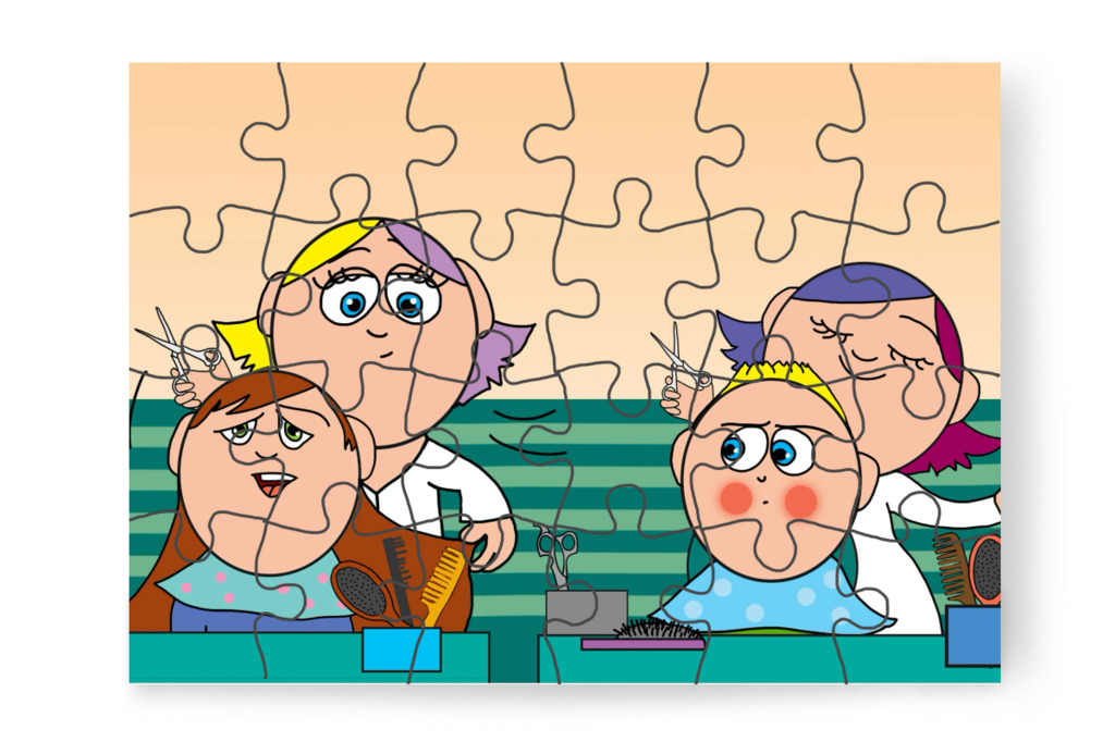 Csendben hagyja levágni a haját – Patrik és a hajvágás puzzle, 24 darab [TC44-33-P24]