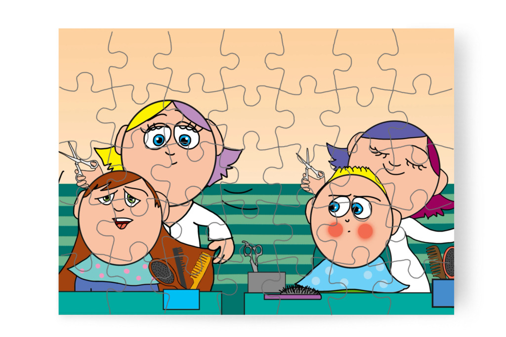 Csendben hagyja levágni a haját – Patrik és a hajvágás puzzle, 35 darab [TC44-33-P35]