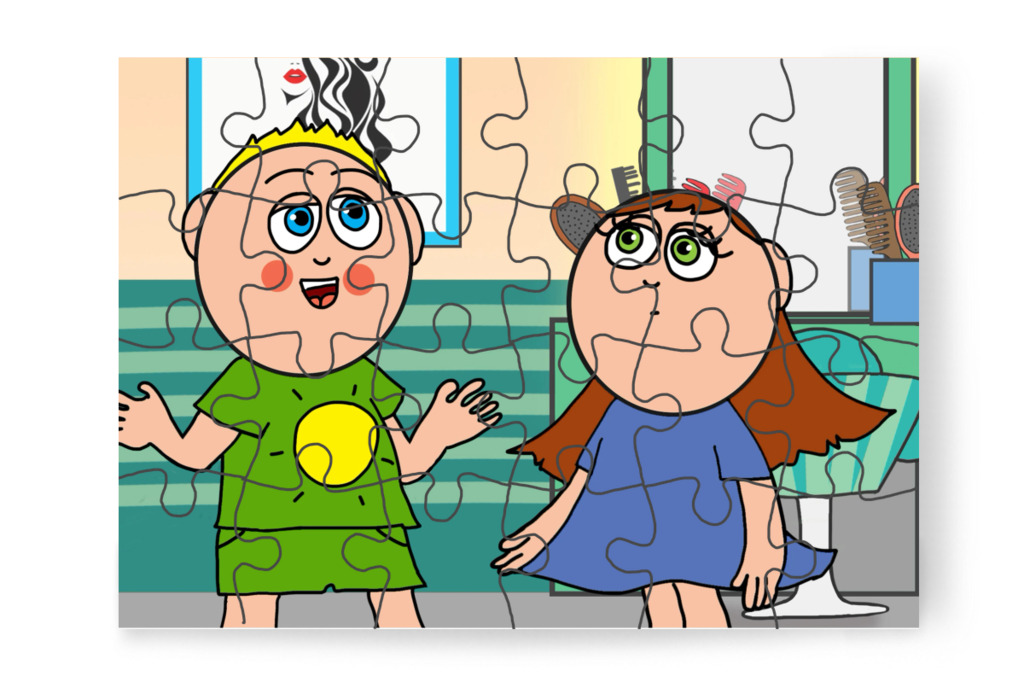 Megkérdezi, fáj-e a hajvágás – Patrik és a hajvágás puzzle, 24 darab [TC44-36-P24]