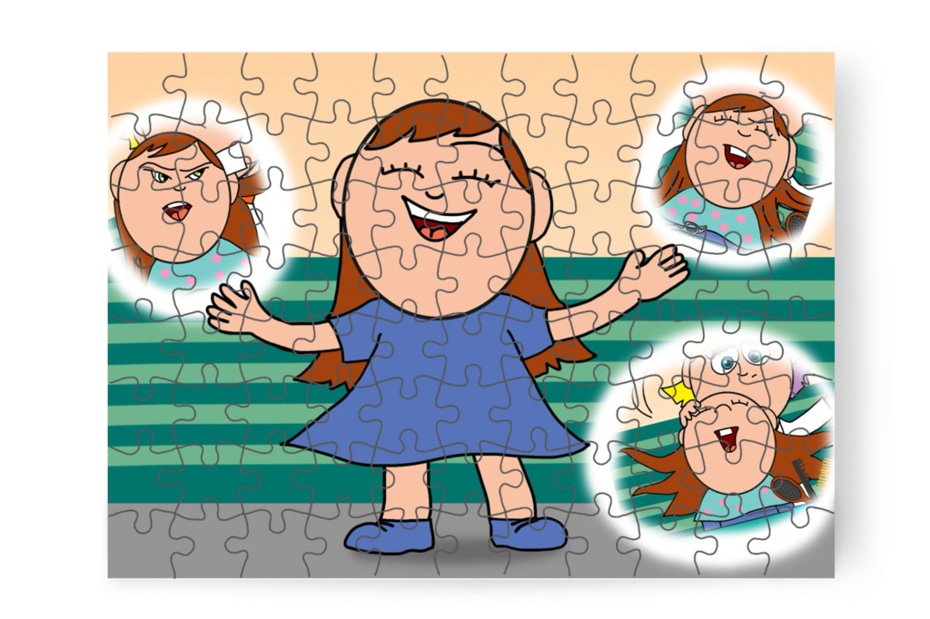 A kislány elárulja a titkot – Patrik és a hajvágás puzzle, 88 darab [TC44-39-P88]